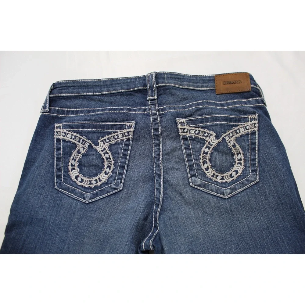 Big Star New Hazel Bootcut Jeans Dark Wash Embroidered Pockets 32R SWHAZMRP